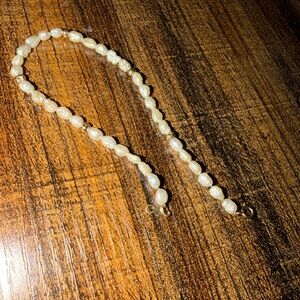 Vintage 14kt solid gold and baroque seed pearl beaded bracelet